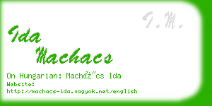 ida machacs business card